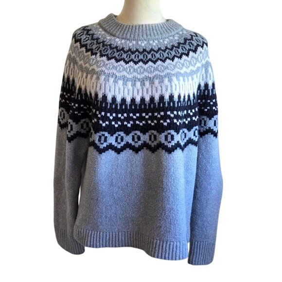 Universal Thread Grey Nordic Pattern Sweater Womens Size XL - Picture 5 of 13